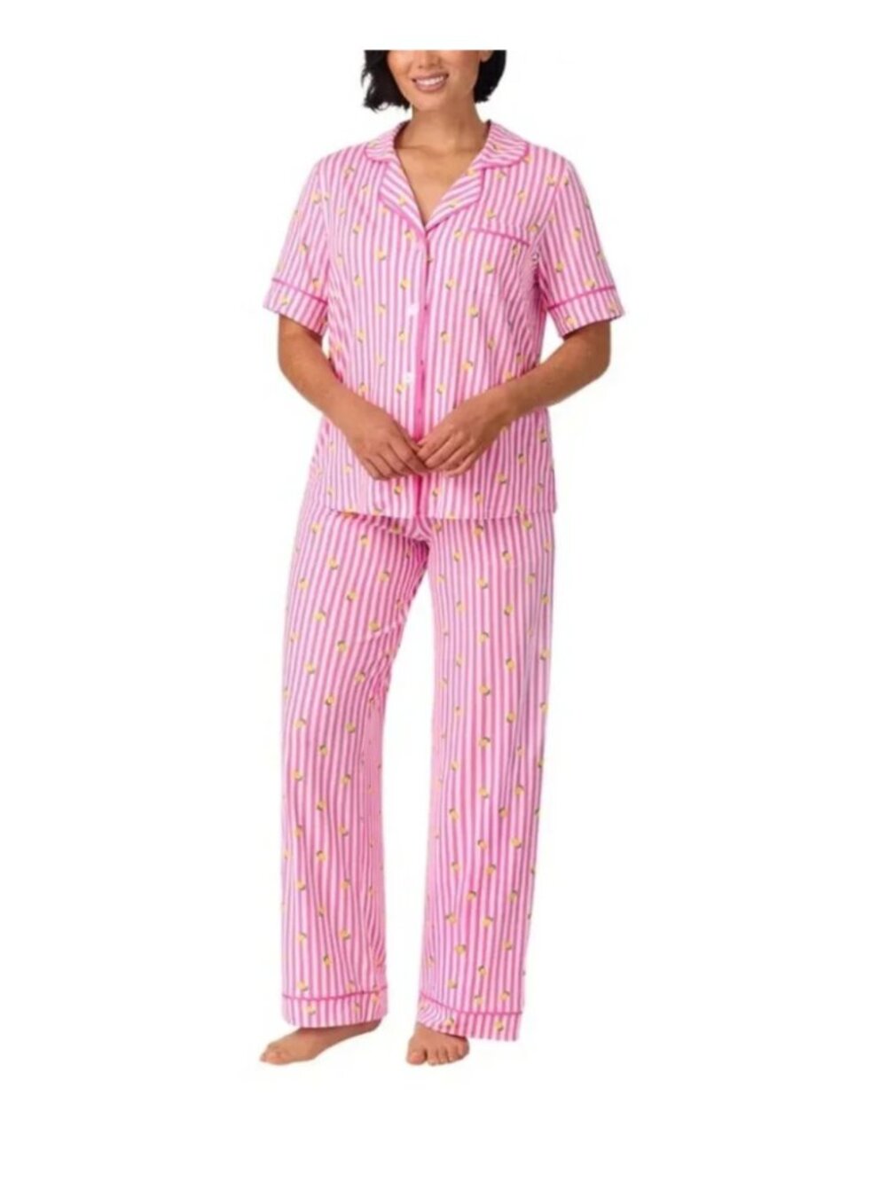 NWT Room Service Women's Notch Collar Pajama Set Size L